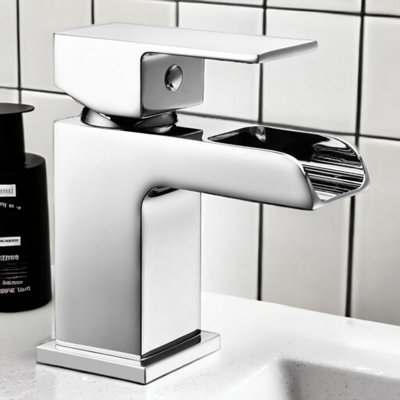 Dezine Danube Mini Basin Mixer with Push Button Waste