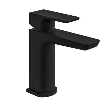 Dezine Frisco Pro Black Basin Mixer with Push Button Waste