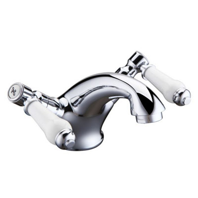 Dezine Liore Quarter Turn Basin Mixer with Push Button