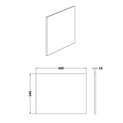 Dezine MDF 700mm White L-Shaped Bath End Panel