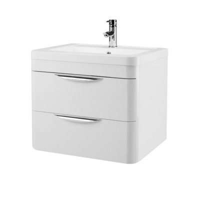 Dezine Nile Gloss White 600mm Wall Hung Vanity Unit Price Comparisons | Compare The Build