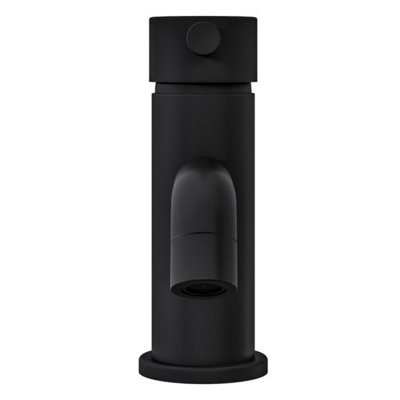 Dezine Pennar Black Mini Basin Mixer with Push Button Waste