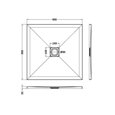 Dezine Pro 6mm 900 x 900mm Bi-Fold Door Shower Enclosure with Grey ...