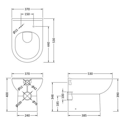 Dezine Tamar Back To Wall Toilet with Soft Close Seat