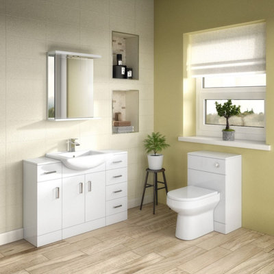 Dezine Velvare 500mm Gloss White WC Unit (330mm deep)