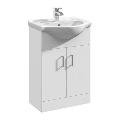 Dezine Velvare 550mm Gloss White Vanity Unit