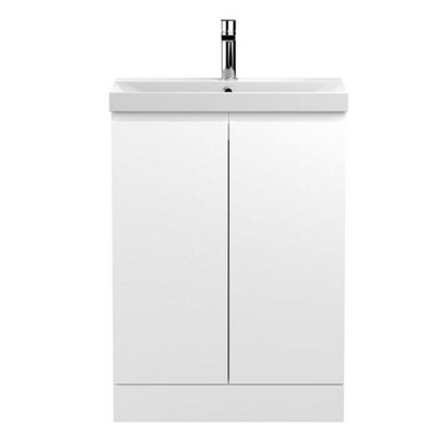 Dezine Yukon 600mm Satin White Floor Standing Vanity Unit Price Comparisons | Compare The Build