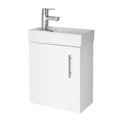 Dezine Zenara 400mm Gloss White Wall Hung Vanity Unit