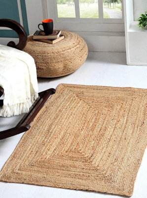 DHAKA Area Kitchen Rug Hand Woven - Jute - L120 x W180