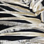 Dhara Leaf Wallpaper Muriva Black/Gold 191504 Abstract Leafy Stripes Metallic