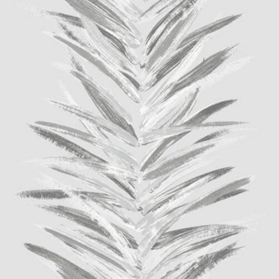 Dhara Leaf Wallpaper Muriva Silver 191501 Abstract Leafy Stripes Metallic