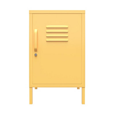 DHP Cache Metal Locker End Table with one door in Yellow