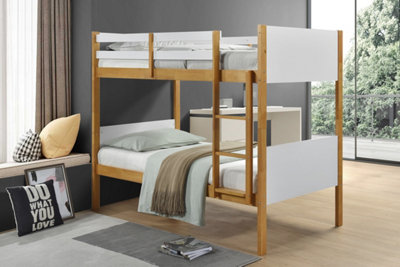 Diablo Bunk Bed With Foamex 10 MATTRESSES INCLUDED, Wooden Kids Bunk Bed, Solid Bed Frame, Children's Bedroom Furniture