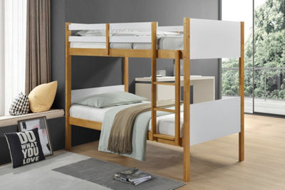 Diablo Bunk Bed With Ladder, Wooden Kids Bunk Bed, Solid Bed Frame, Children's Bedroom Furniture
