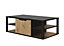Diagone Oak and Black Finish Coffee table with storage Made in France