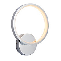 Dial Chrome Contemporary LED Warm White 1 Light Bathroom Wall Light