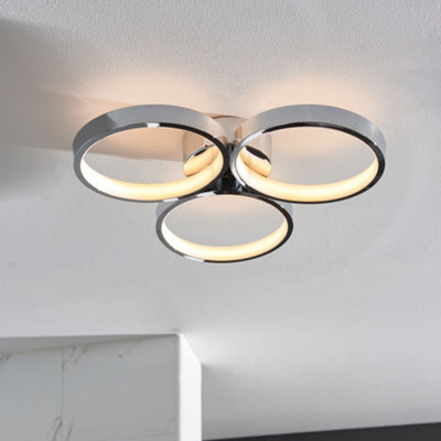 Dial Chrome Contemporary LED Warm White 3 Light Bathroom Semi Flush Light |  DIY at Bu0026Q