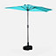 Diam.250cm Half parasol for balcony - half-parasol aluminium pole crank - Calvi - Turquoise
