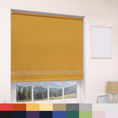 Diamante Blackout Roller Blind Ochre 180cm