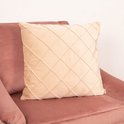 Diamond Beige Velvet Cushion Cover