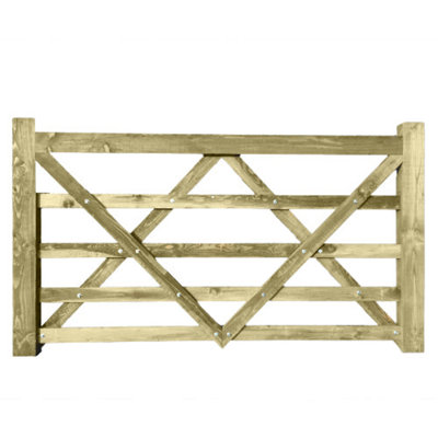 Diamond Brace Wooden Field Gate - 3.0m Wide x 1.2m High