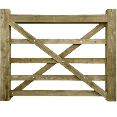 Diamond Brace Wooden Field Gate - 4.2m Wide x 1.2m High