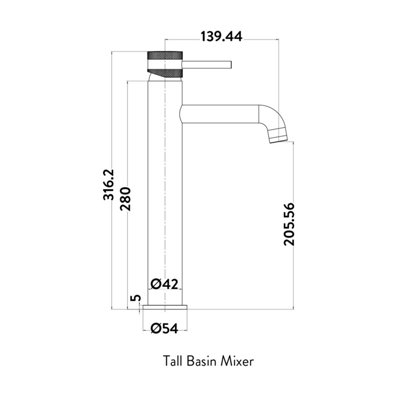 Diamond Cut Chrome Countertop Basin Tall Mixer Tap - 4