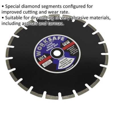 Diamond Cutting Blade - 350mm Diameter - 25mm Bore - Asphalt & Tarmac Cutting