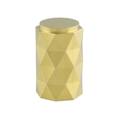 Diamond Cylinder Cupboard Door Knob - 20mm Diameter - Satin Brass Pull Handle