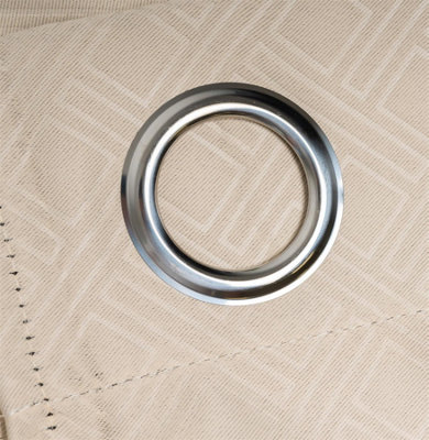 Diamond Eyelet Ring Top Curtains Cream