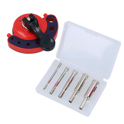 Diamond Glass Ceramic Marble Slate  Cutters with Suction Jig Set 4 - 12mm