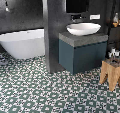Diamond Green Mix 20x20 Wall & Floor Tile - Pack of 15