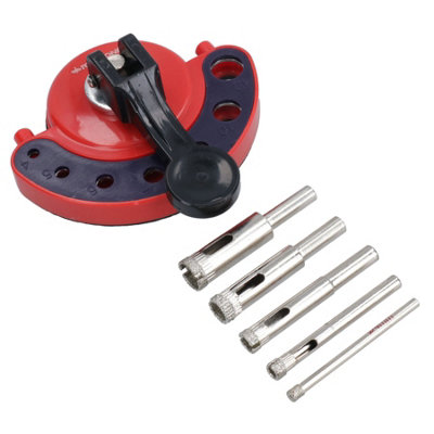 Diamond Hole Saw Set With Guide Jig 4 to 12mm for Porcelain Glass Slate Marble