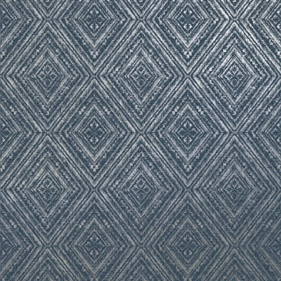 Diamond Metallic Geometric Aztec Pattern Navy Blue Silver Holden Decor Wallpaper