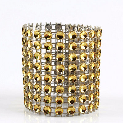 Diamond Napkin Rings Serviette Holder 13cm x 4cm Gold DIY at B Q