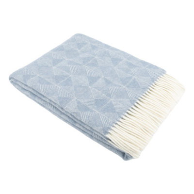 Diamond Pattern Blue Wool Blanket