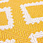 Diamond Pattern Garden Patio Rug - Weatherproof, Mould & Mildew Resistant Indoor Outdoor Mat - Gold, Measures 120 x 170cm