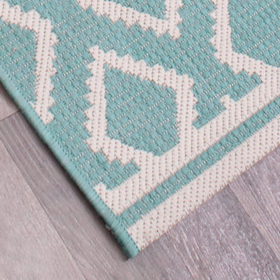 Diamond Pattern Garden Patio Rug - Weatherproof, Mould & Mildew ...
