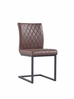 Diamond Stitch Dining Chair Metal PU Foam L50 x W64 x H90 cm