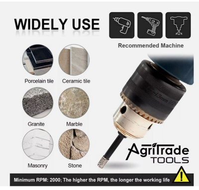 Diamond Tile Drill Bits 1/4