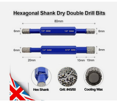 Diamond Core Drill Bits Set 8pcs Tile Hole Saw Kit For Porcelain Tile...