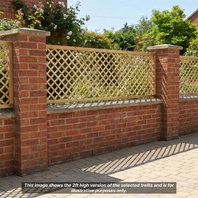 Diamond Trellis Panels 5 Pack 6ft x 1ft Framed Garden Wooden Lattice ...