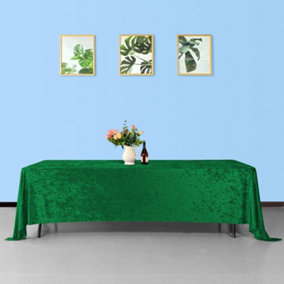 Diamond Velvet Rectangle Tablecloth, Emerald Green , 70 Inch x 144 Inch