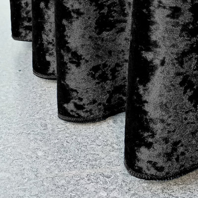 Diamond Velvet Round Tablecloth, Black , 90 Inch