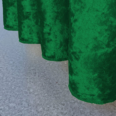 Diamond Velvet Round Tablecloth, Emerald Green , 108 Inch