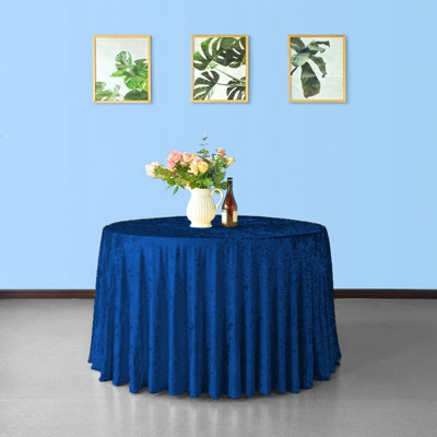 Diamond Velvet Round Tablecloth, Royal Blue , 70 Inch