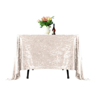 Diamond Velvet Square Tablecloth, Blush Pink , 54 Inch x 54 Inch