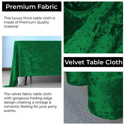 Diamond Velvet Square Tablecloth, Emerald Green , 54 Inch x 54 Inch