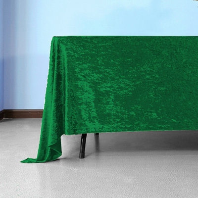 Diamond Velvet Square Tablecloth, Emerald Green , 90 Inch x 90 Inch