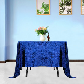 Diamond Velvet Square Tablecloth, Navy Blue , 54 Inch x 54 Inch